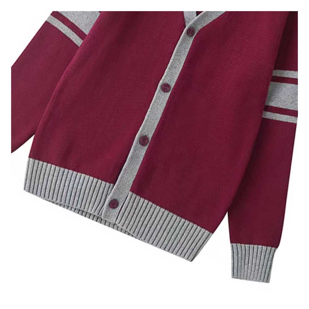 Sugar Rush - Solid V-Neck Full Sleeves Sweater - Maroon