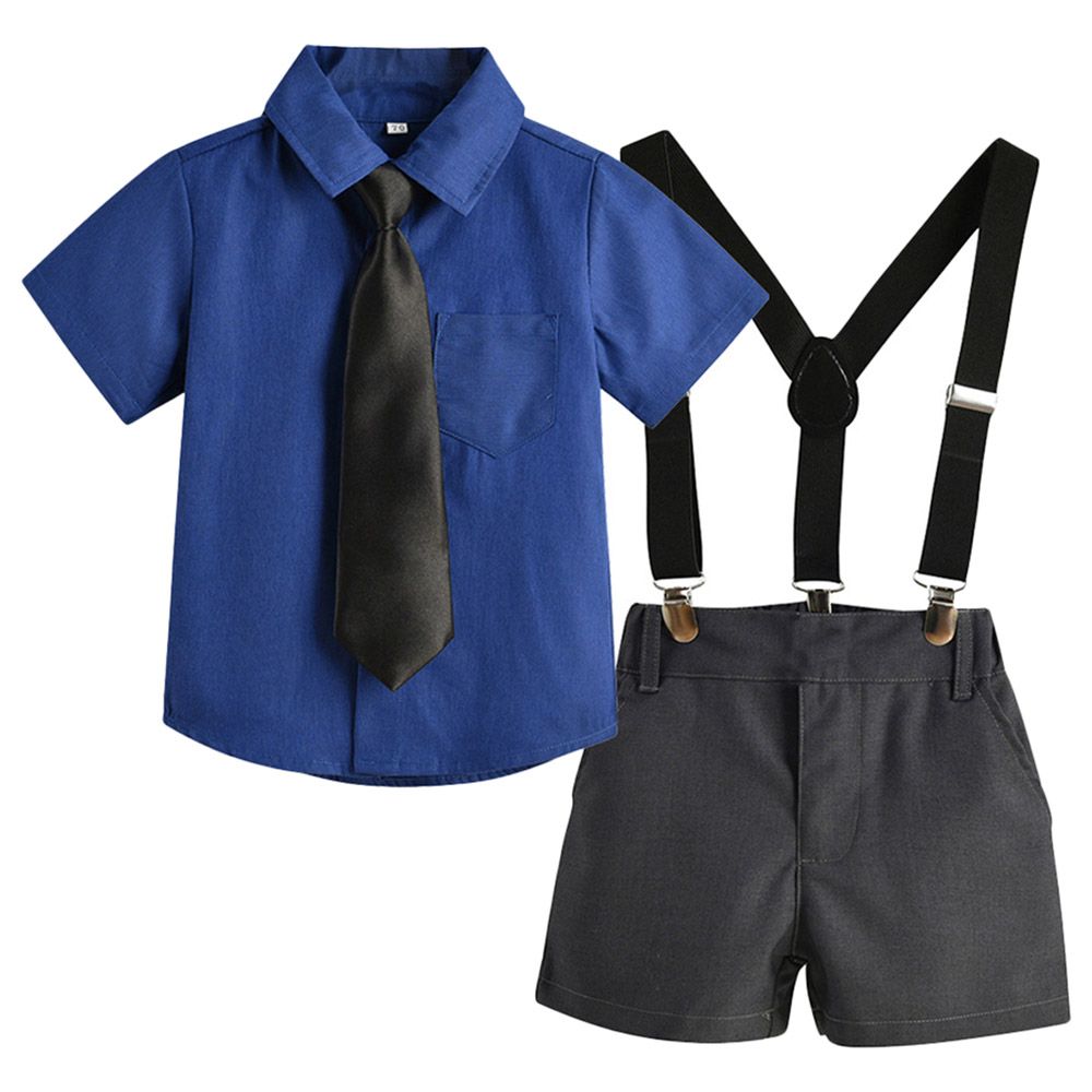 Sugar Rush - 2pc-set - Solid Classic Shirt & Shorts - Royal Blue