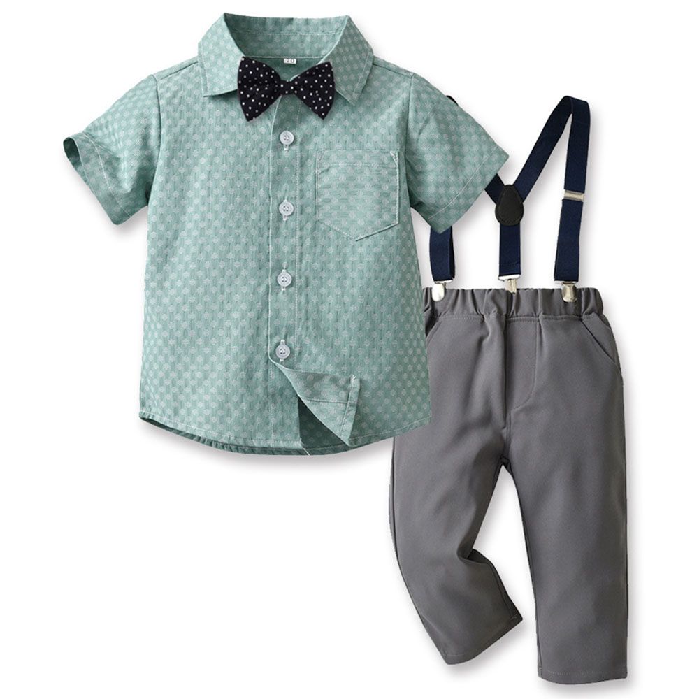 Sugar Rush - 2pc-set - Boys Printed Shirt & Pants - Green