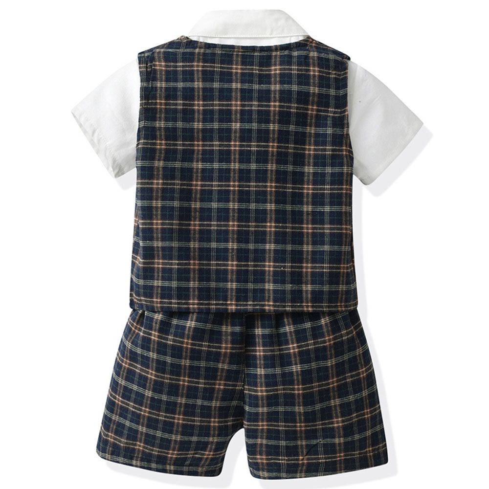 Sugar Rush - 3pc-set - Boys Checked Short Sleeves Party Wear