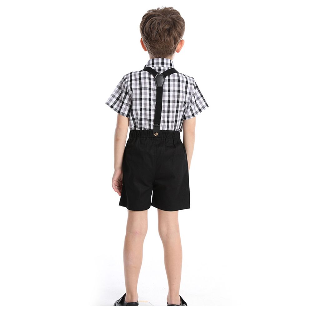 Sugar Rush - 2pc-set - Boys Checked Shirt & Shorts - Black