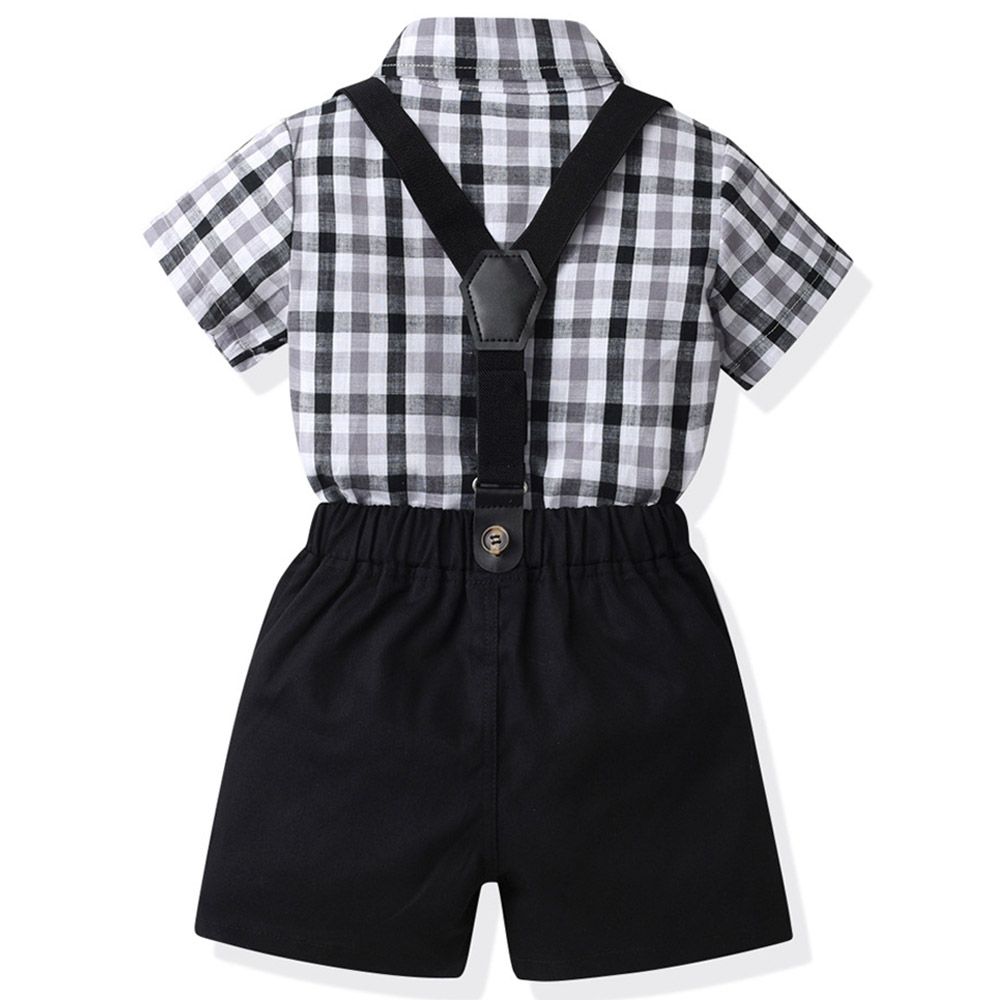 Sugar Rush - 2pc-set - Boys Checked Shirt & Shorts - Black