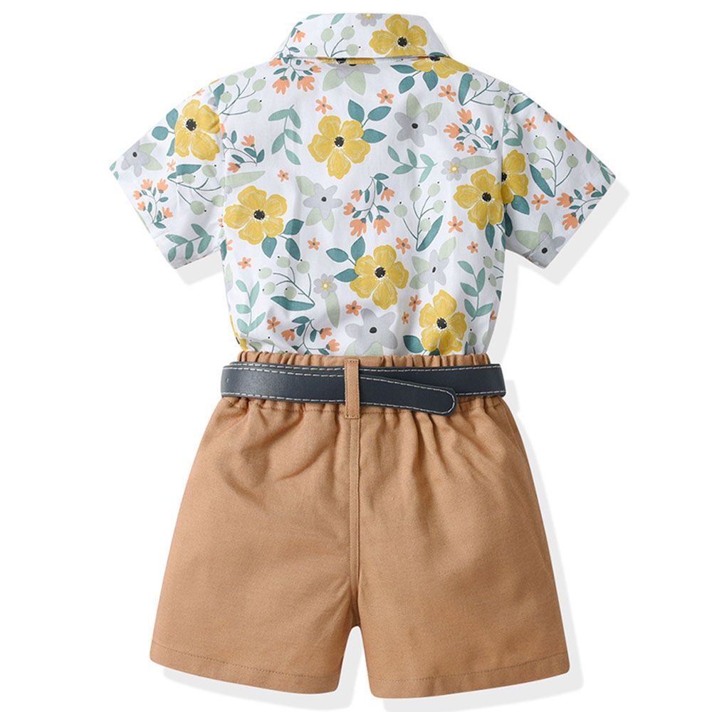 Sugar Rush - 2pc-set - Boys Short Sleeves Shirt & Shorts - Brown