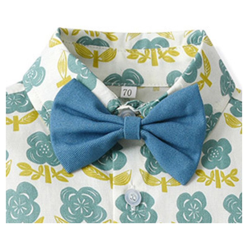 Sugar Rush - 2pc-set - Boys Floral Shirt & Shorts - Blue