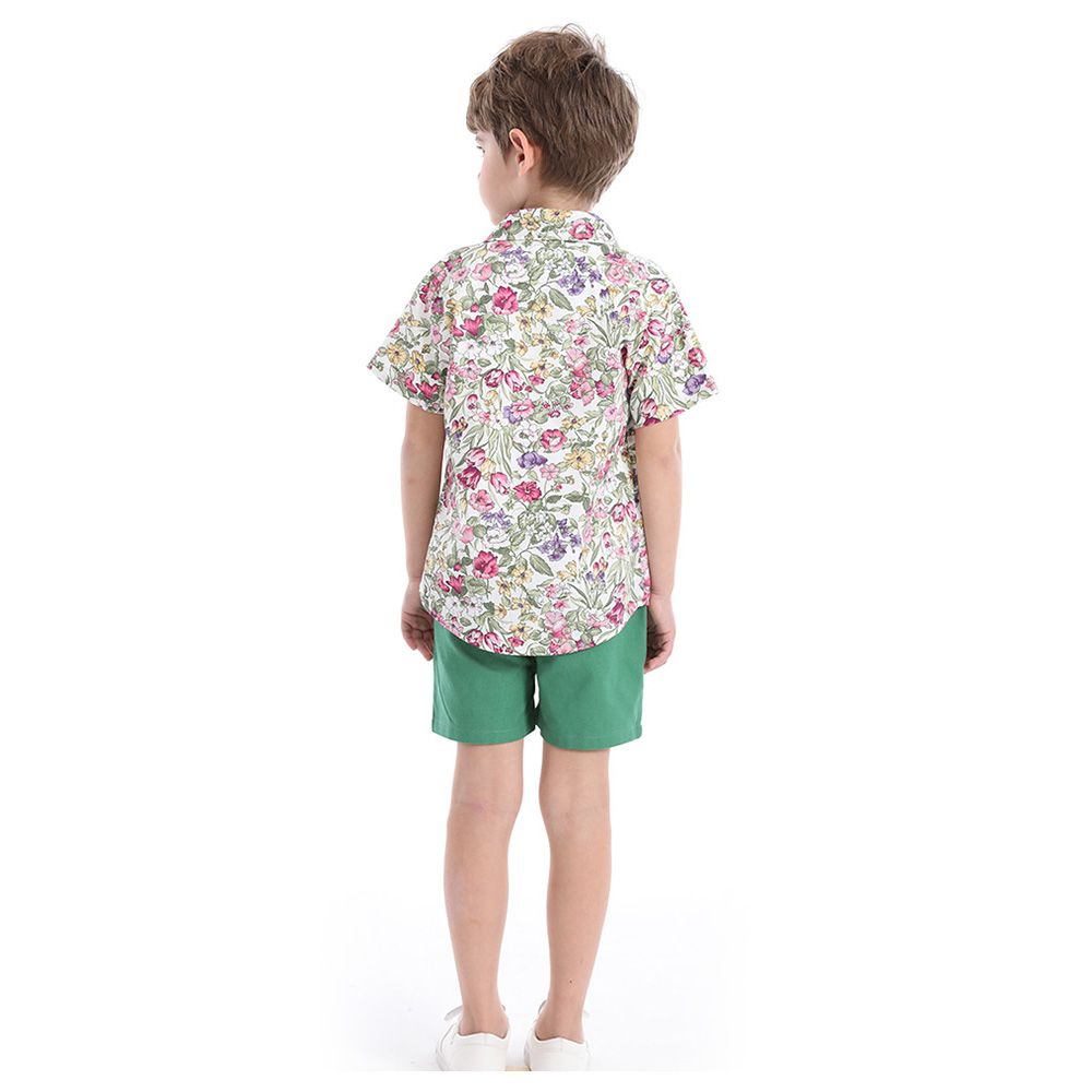 Sugar Rush - 3pc-Set - T-Shirt Floral Shirt & Shorts - Pink