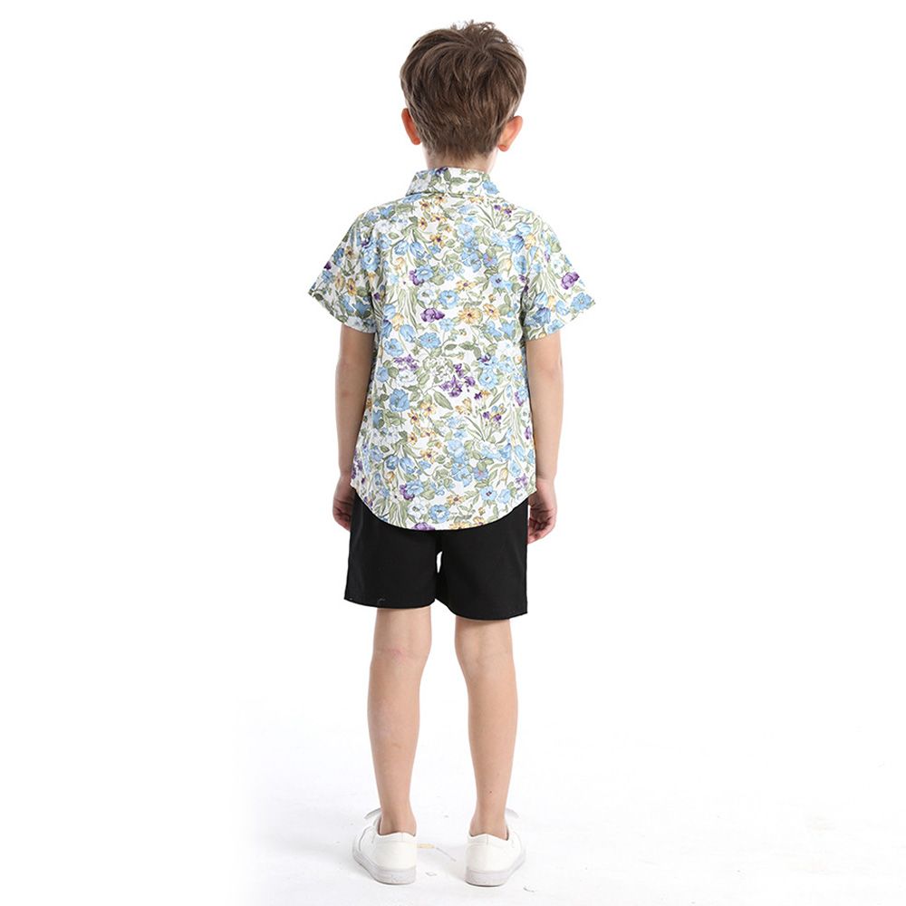 Sugar Rush - 3pc-Set - T-Shirt Floral Shirt & Shorts - Blue