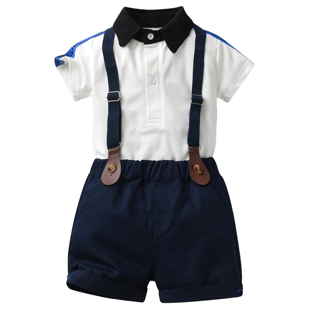 Sugar Rush - 2pc-set - Short Sleeves Shirt & Shorts - White