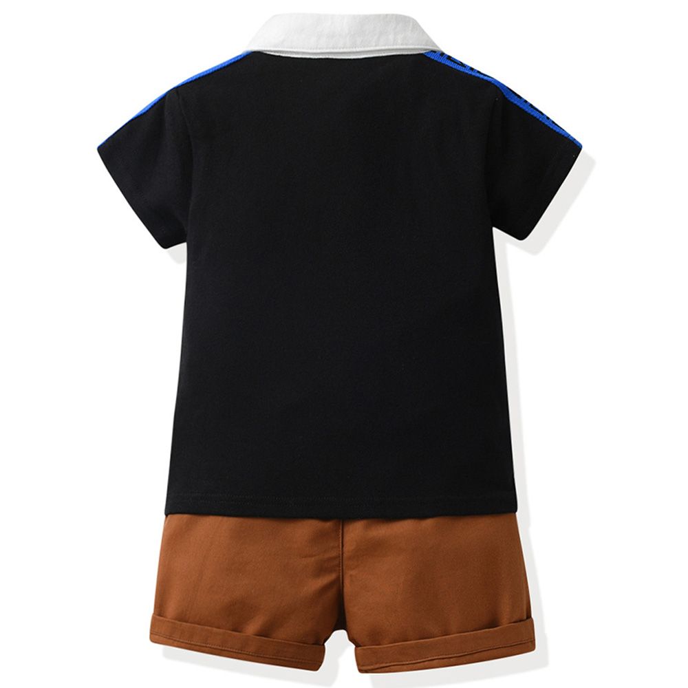 Sugar Rush - 2pc-Set - Boys Solid Polo T-Shirt & Shorts - Black