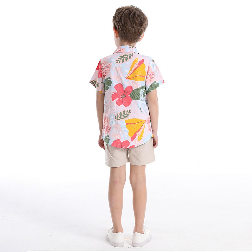 Sugar Rush - 2pc-Set - Printed Short Sleeves Shirt & Shorts - Grey