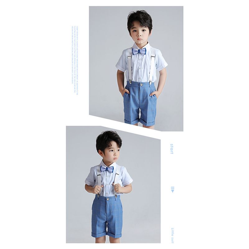 Sugar Rush - 2pc-set - Boys Shirt & Checked Shorts - Blue