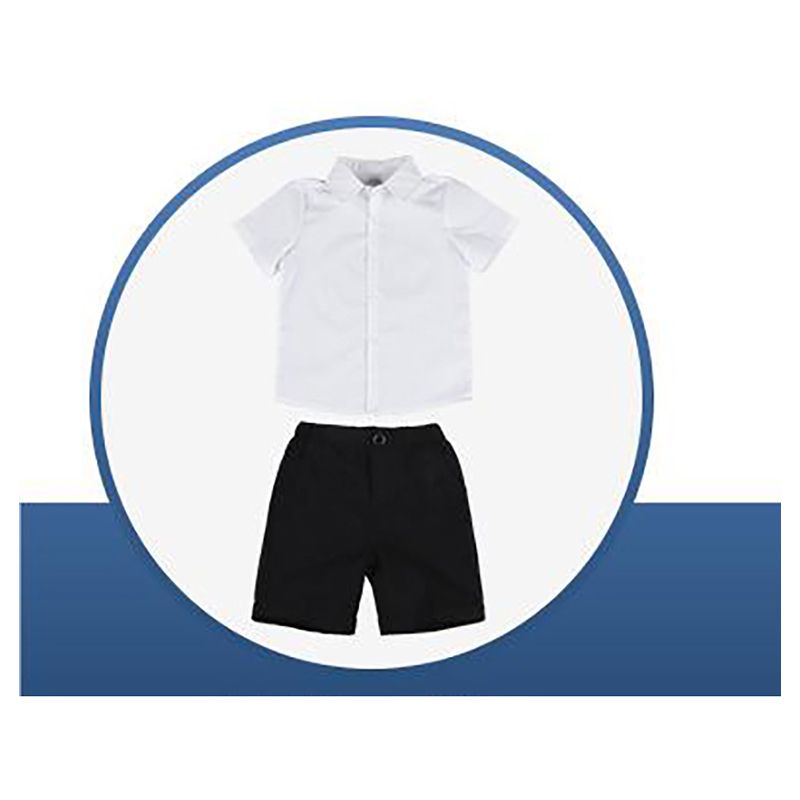 Sugar Rush - 2pc-set - Boys Solid Shirt & Shorts - White/Black