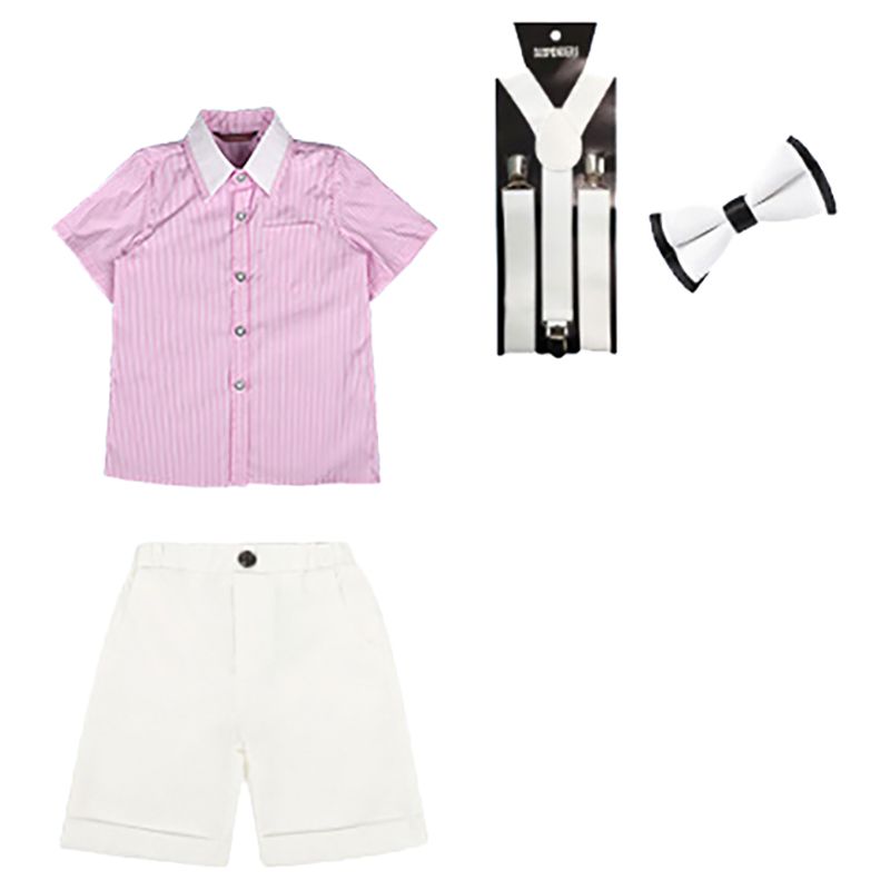 Sugar Rush - 2pc-set - Boys Short Sleeves Shirt & Pants - Pink