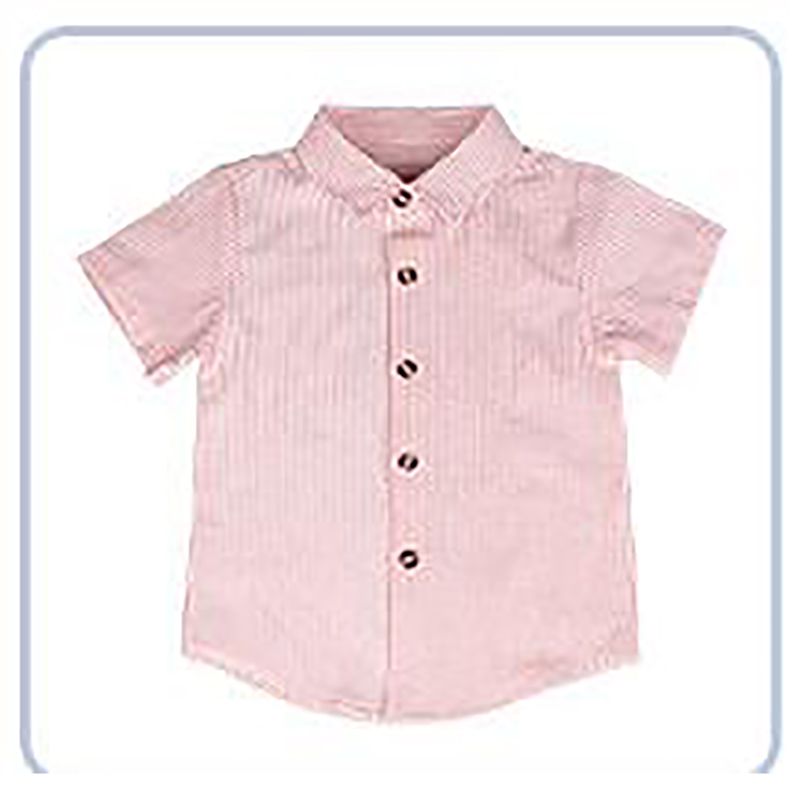 Sugar Rush - 2pc-set - Striped Classic Shirt & Shorts - Pink