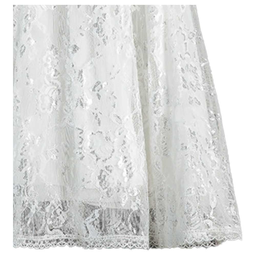 Sugar Rush - Embroidered Short Sleeves Party Dress - White