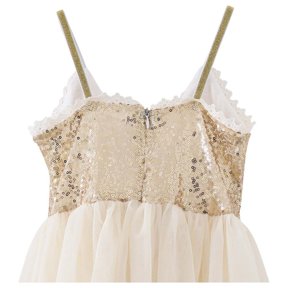 Sugar Rush - V Neck Sleeveless Party Dress - Champagne