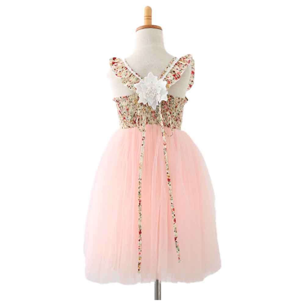 Sugar Rush - Floral Regular Square-Neck Party Dress - Pink