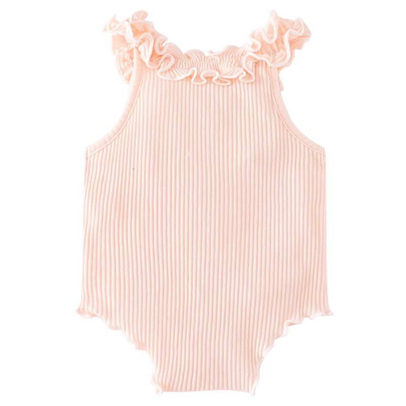 Sugar Rush - Laced Round Neck Sleeveless Bodysuit - Pink