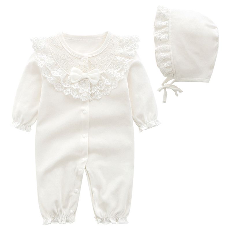 Sugar Rush - Laced Round Neck Full Sleeves Jumpsuit - White