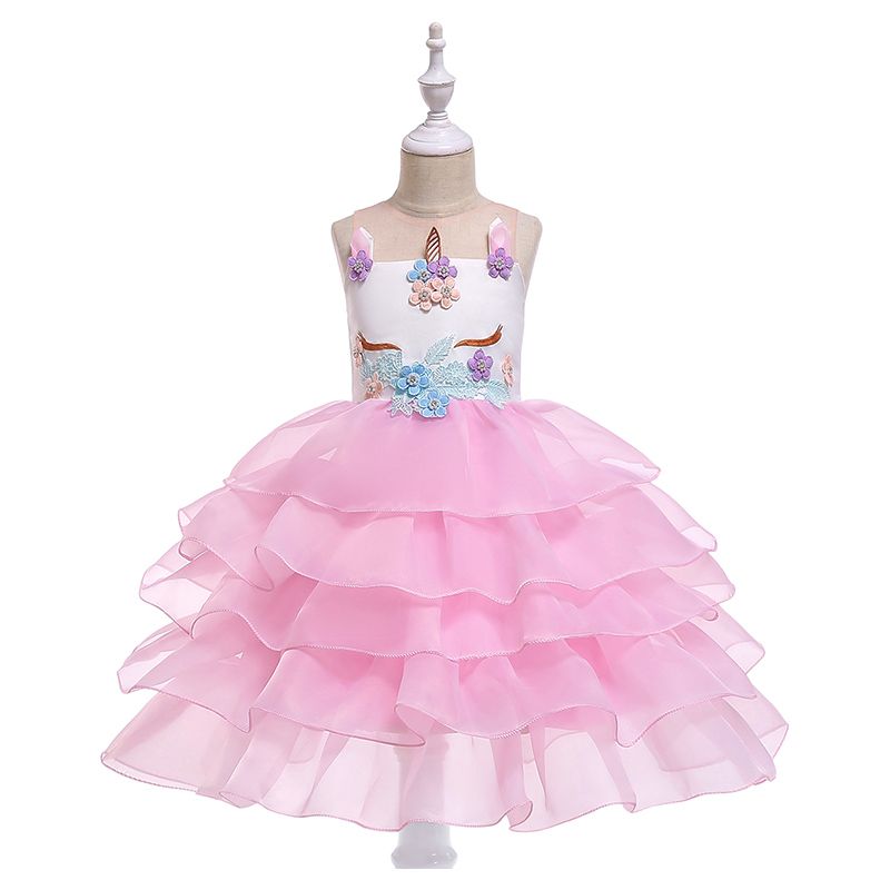 Super Cute - Unicorn Sleeveless Party Dress - Pink