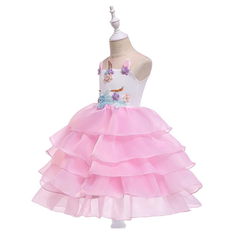 Super Cute - Unicorn Sleeveless Party Dress - Pink