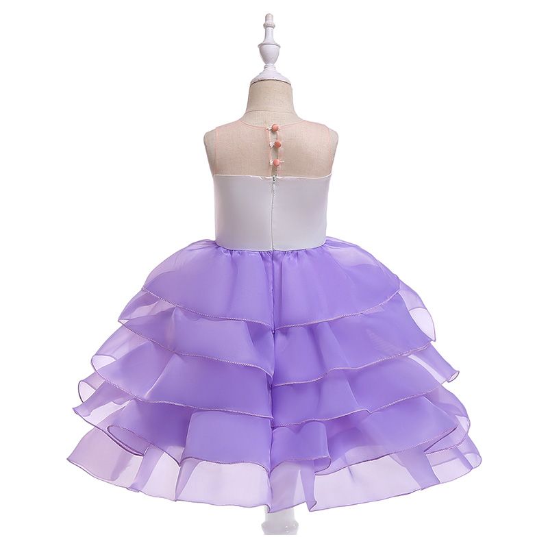 Super Cute - Unicorn Sleeveless Party Dress - Purple