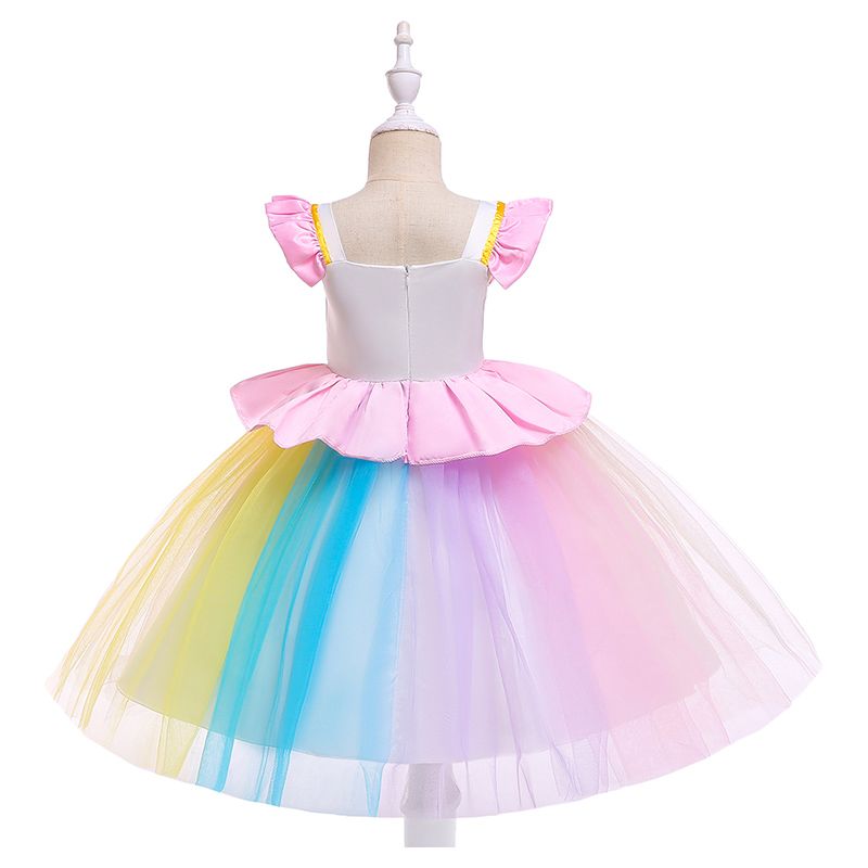 Super Cute - Unicorn Printed Tutu Party Dress - Pink