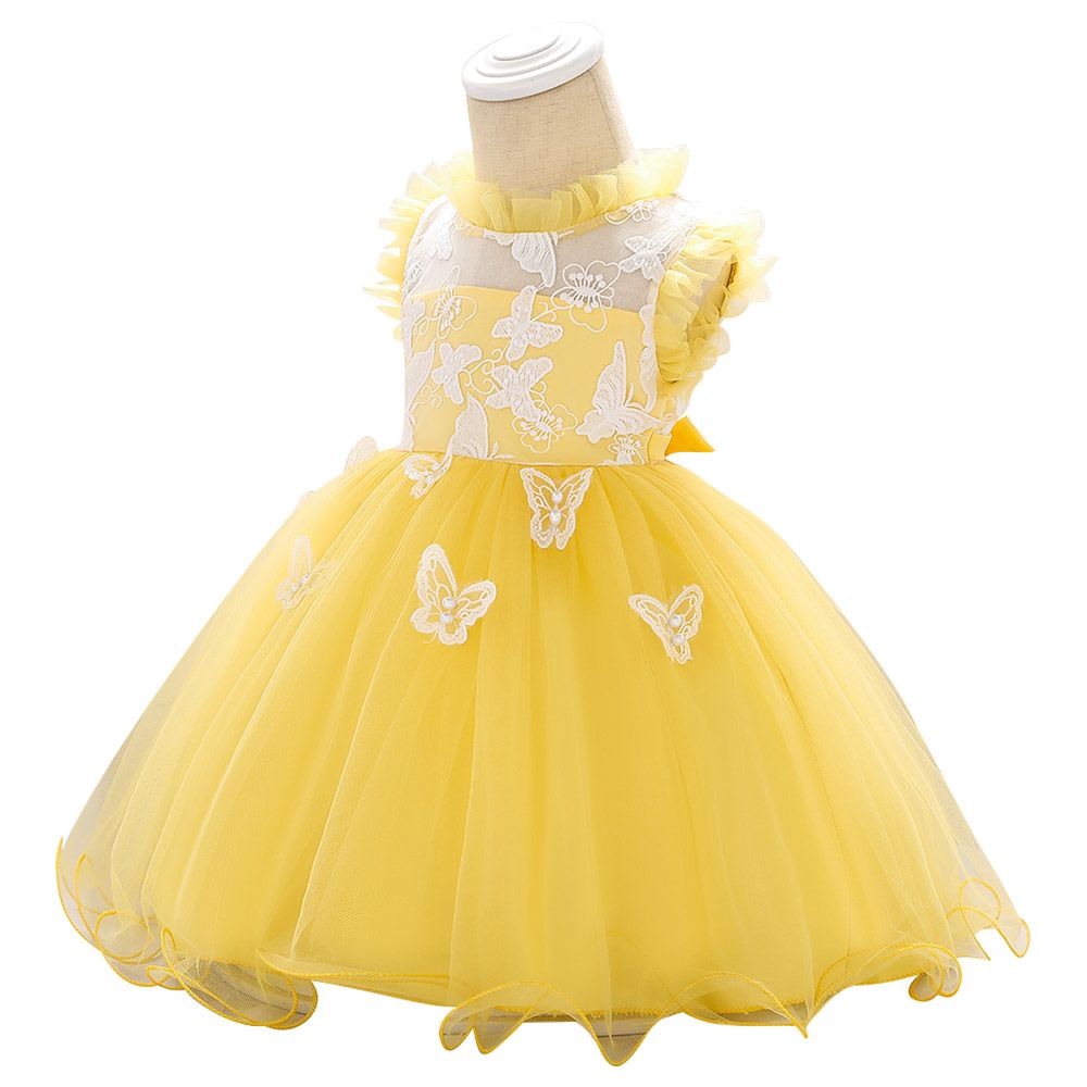 Sugar Rush - Lovely Yellow Sleeveless Party Dress_0m-24m