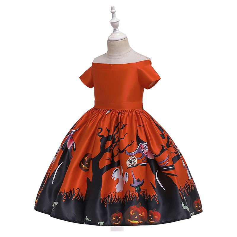 Super Cute - Halloween Printed Party Dress - Red