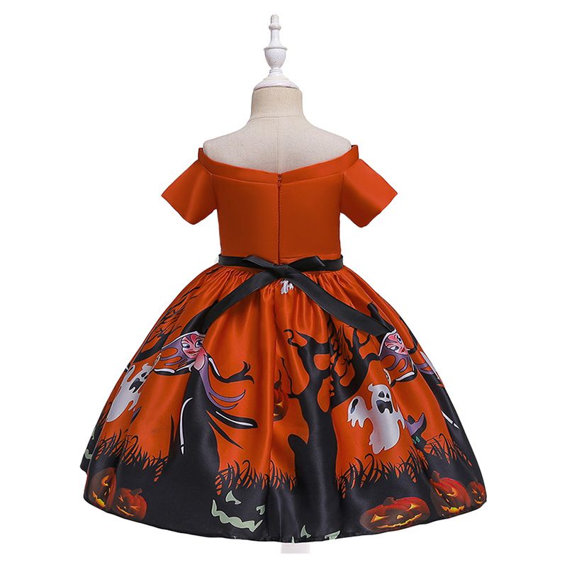 Super Cute - Halloween Printed Party Dress - Red