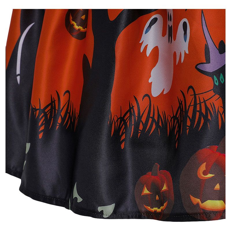 Super Cute - Halloween Printed Party Dress - Red