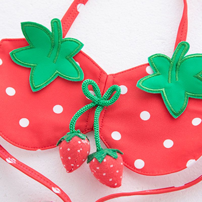 Sugar Rush - 3pcs Swimwear of Top, Bottom & Hat Red