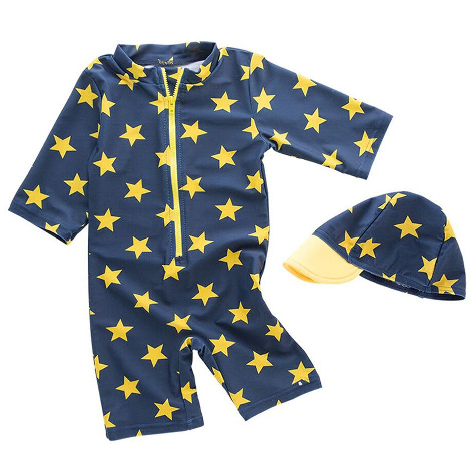 Super Cute - Midnight-Themed 1-pc Wetsuit + Swimcap