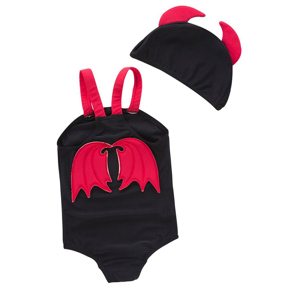 Super Cute - Devil-Themed 1-pc Wetsuit + Swimcap