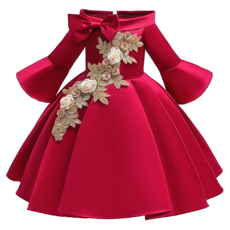 Sugar Rush - Appliqued Off Shoulder Party Dresses - Red