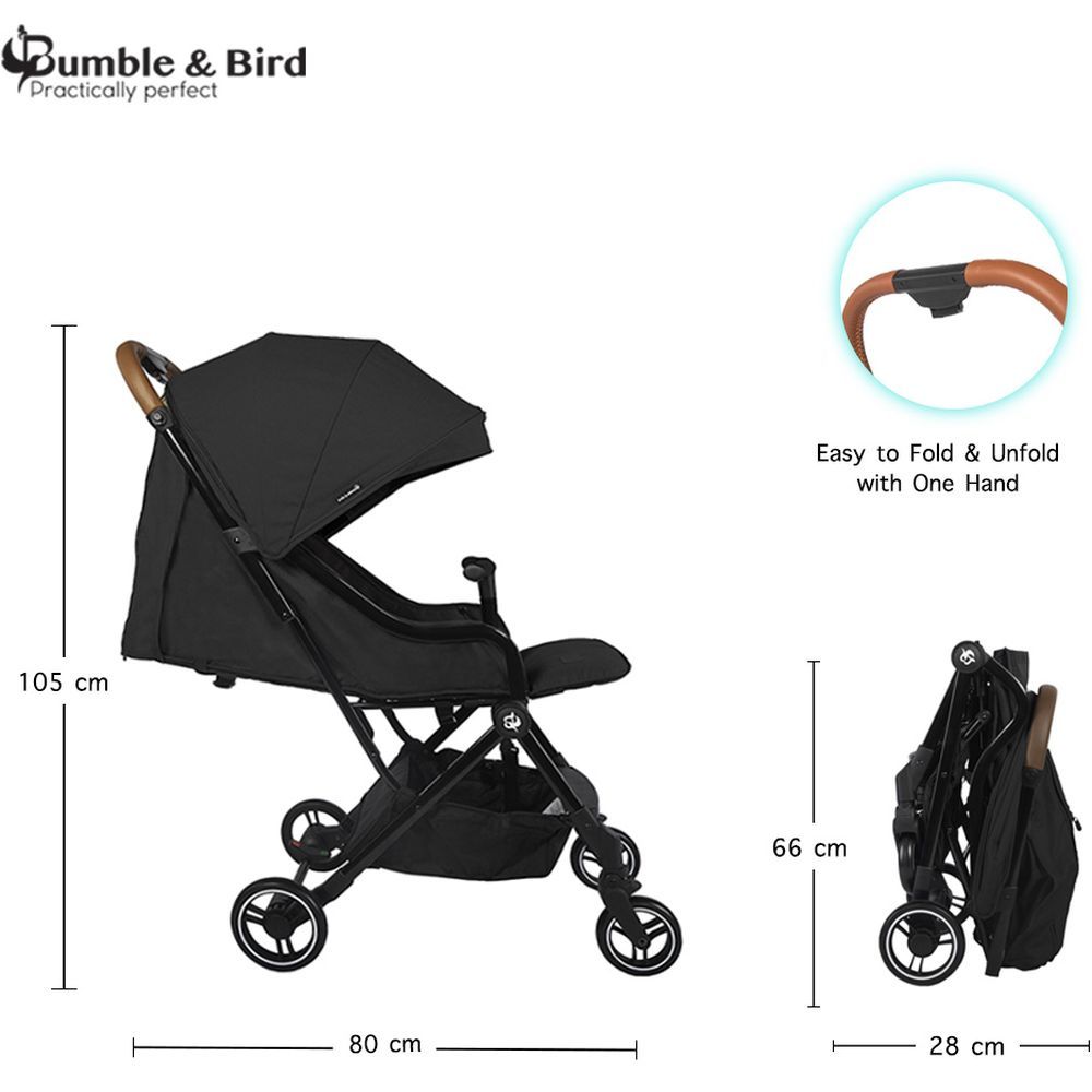 Bumble & Bird - Robin Lightweight Travel Stroller - Black