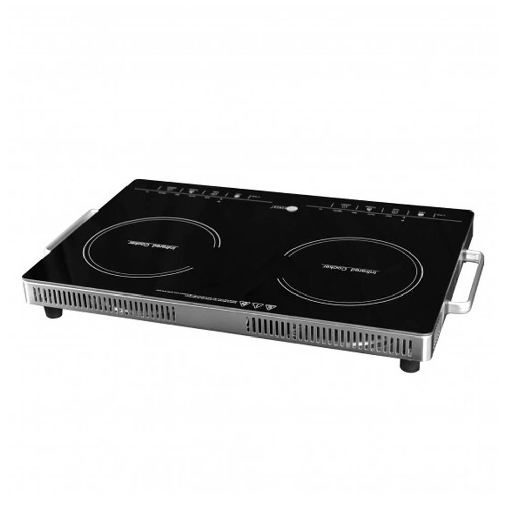 Afra - Infrared Double Cooktop W/Stainless Steel Body 3000W Black