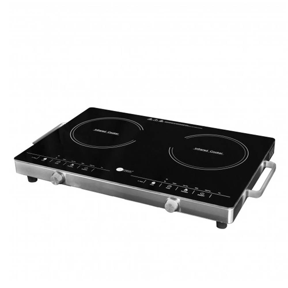 Afra - Infrared Double Cooktop W/Stainless Steel Body 3000W Black