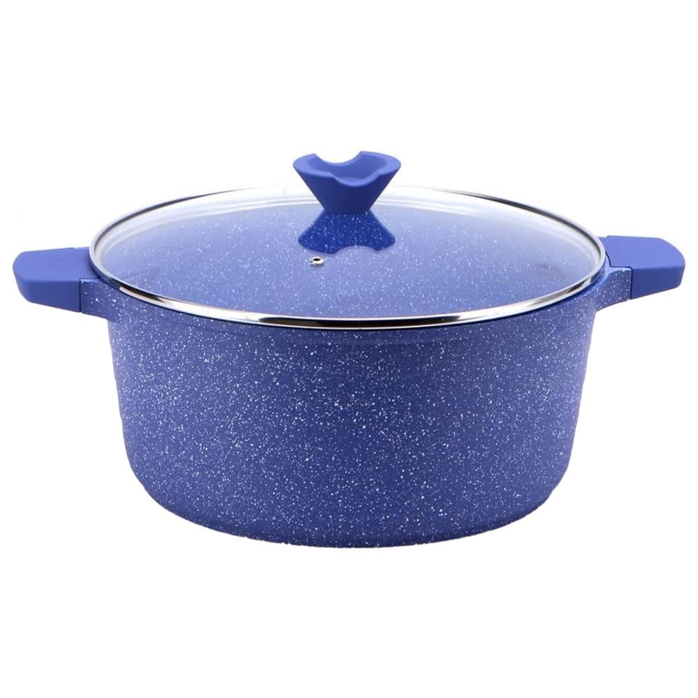 Balzano - Large Size Casserole Cooking Pot W/ Glass Lid 28cm - Blue