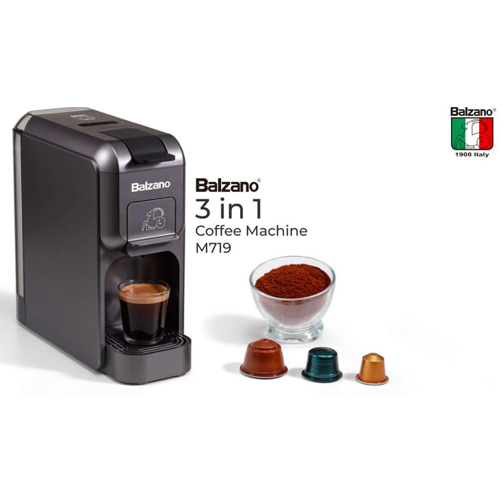 Balzano - Expresso, Cappuccino Capsule Coffee Machine - Black