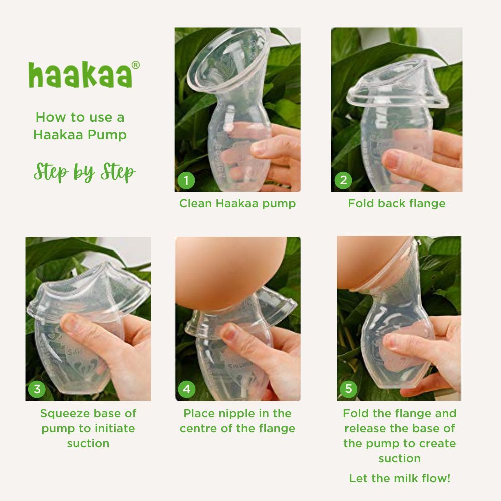 Haakaa - Silicone Breast Pump 100ml + Flower Stopper Set - Blue