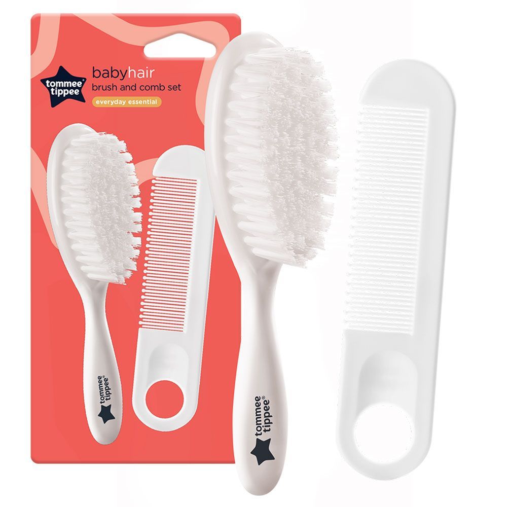 Tommee Tippee Baby Brush & Comb - White, Nail Scissors - White And Nail Clippers - White - Package May Vary