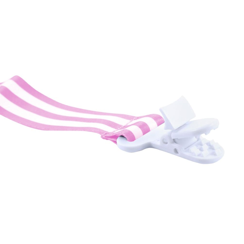 Pixie - Pacifier Holder Pink Stripe Print (Pack of 4)