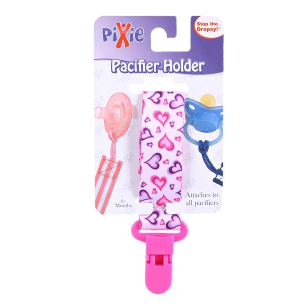 Pixie - Pacifier Holder Heart Print (Pack of 4)