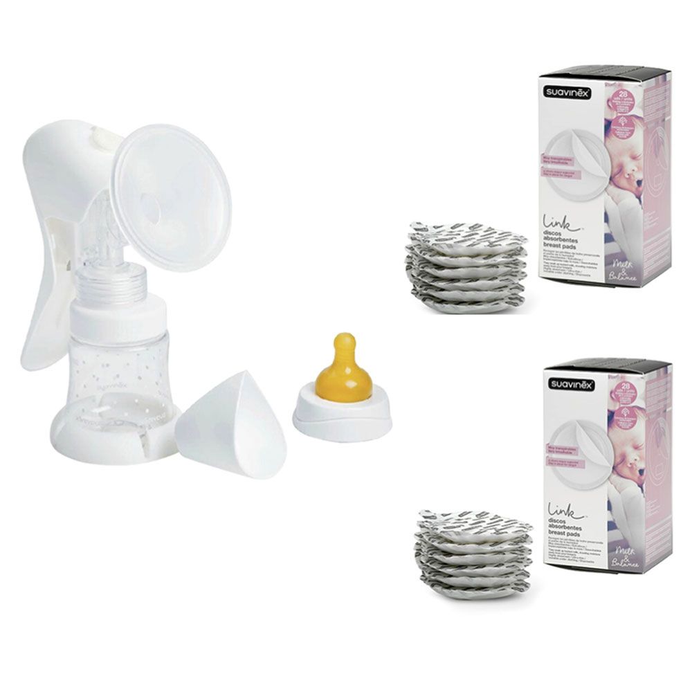 Suavinex Manual Breast Pump + Pack of 2 Breast Pads Free