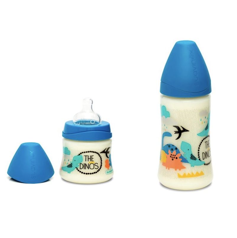 Suavinex - Dino Feeding Bottle - Dark Blue 150ml + 270ml