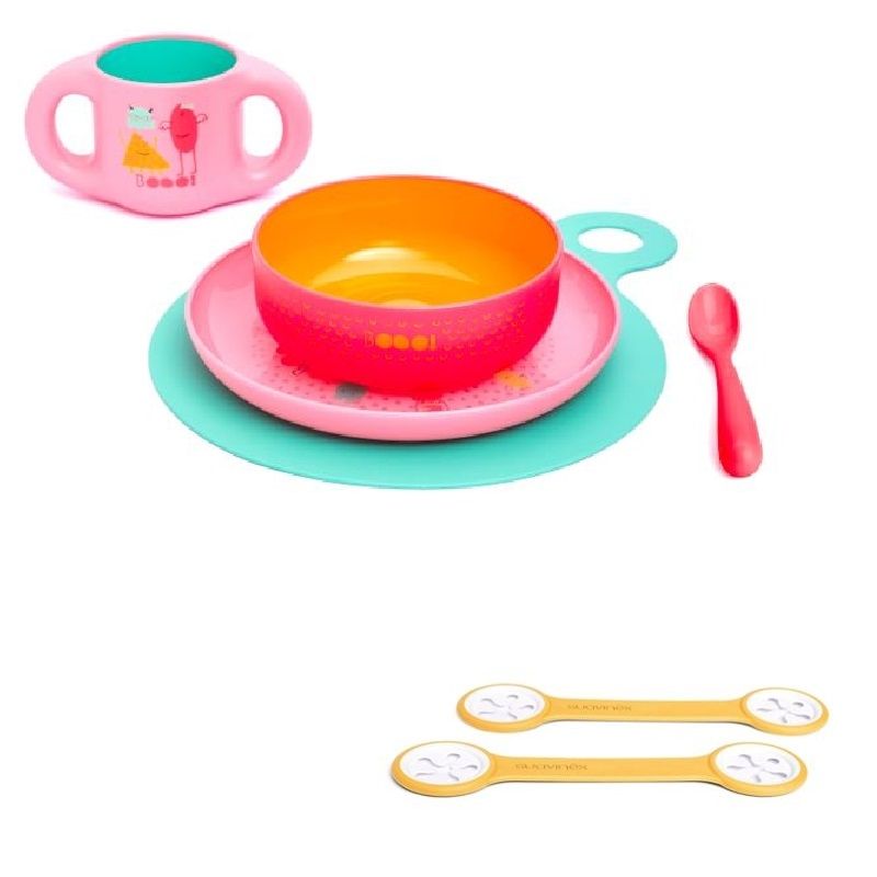 Suavinex Toddler Feeding Set Girl 6m+ + Booo Yellow + Bib Clip 2pcs.