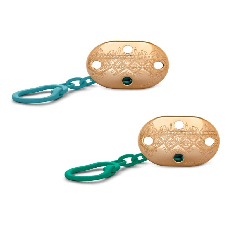 Suavinex - Premium Soother Chain L1 0M+ - Green/Light Blue