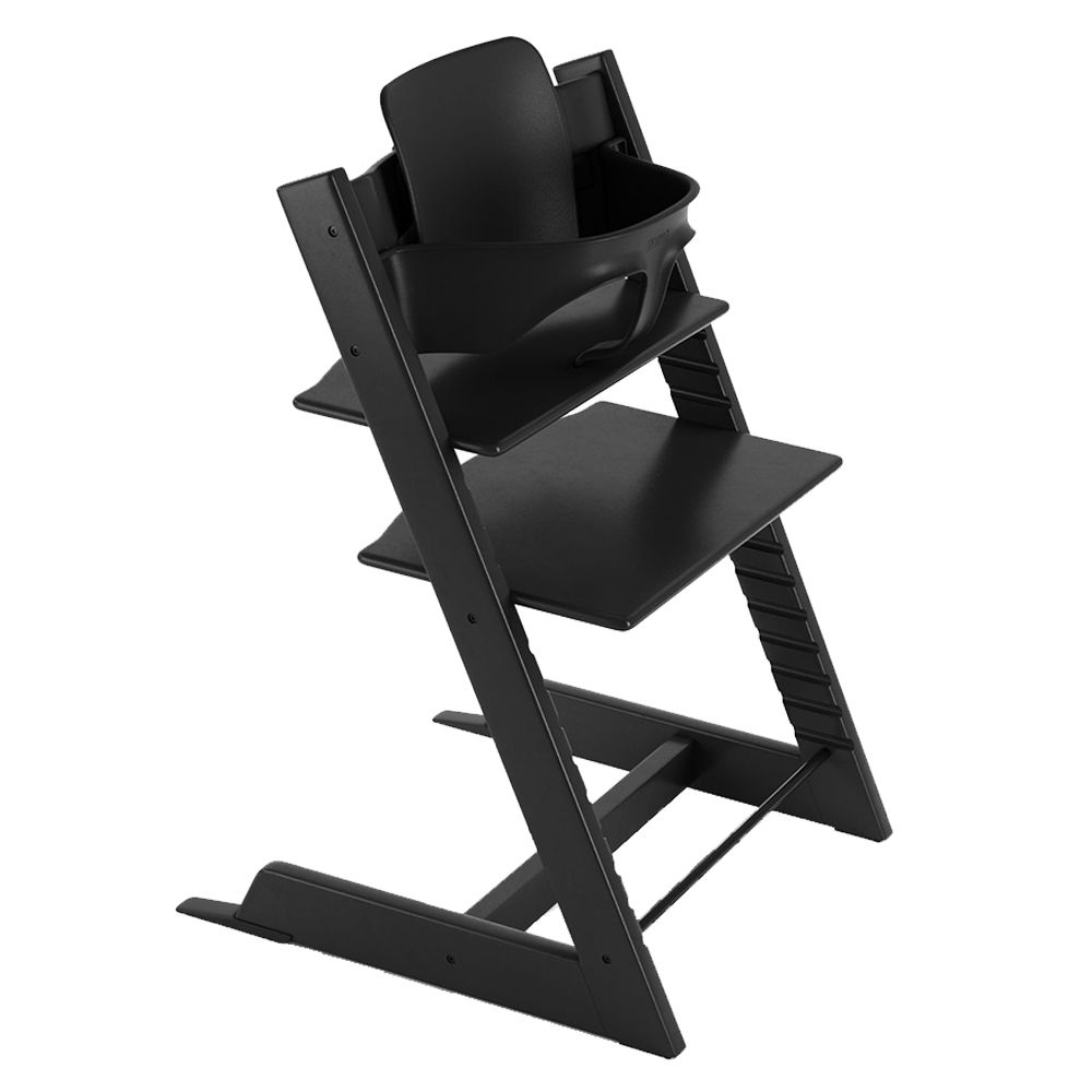 Stokke - Tripp Trapp Baby Set + Wooden Chair - Black