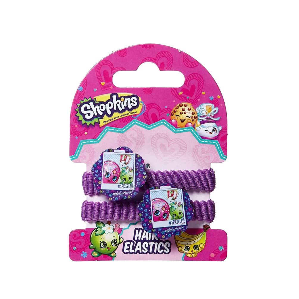 Shopkins - Hair Clip Lavender & Pony Band Pink Rainbow Combo