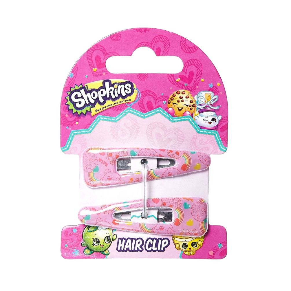 Shopkins - Hair Clip Lavender & Pony Band Pink Rainbow Combo